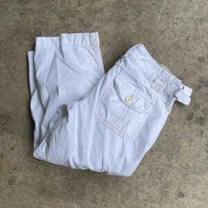 Vintage Y2K Aeropostale White Low Rise Cargo Utility Capris Womens 7/8